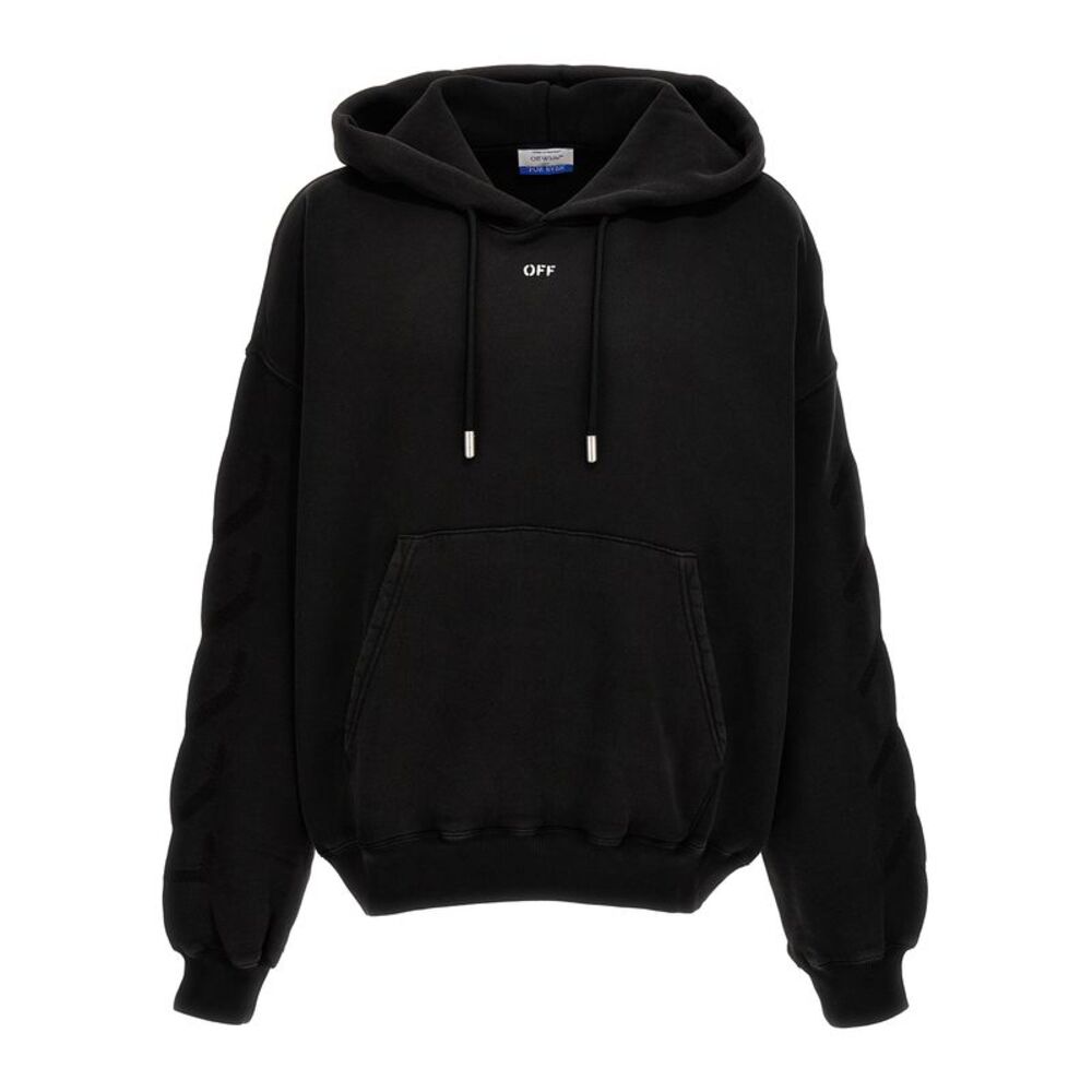Off-White Gray Cotton Men's Sweatshirt